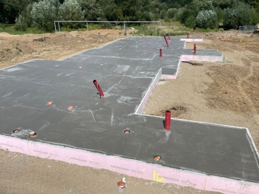 základová deska řadových domů typu R2B blok B